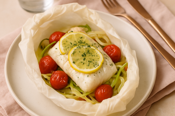 Recette dos de cabillaud en papillote