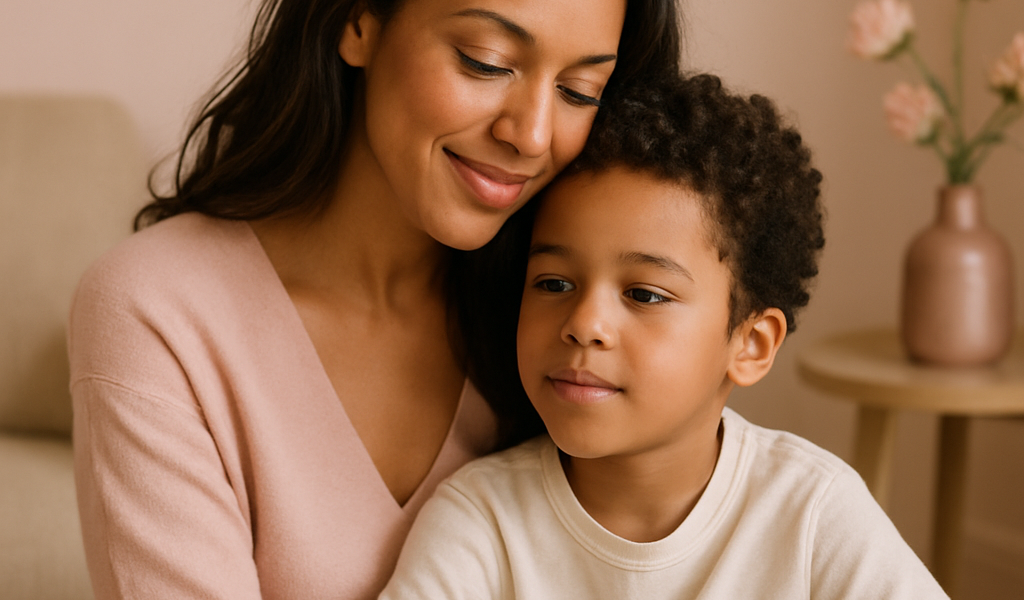 Myriam Seurat et son fils