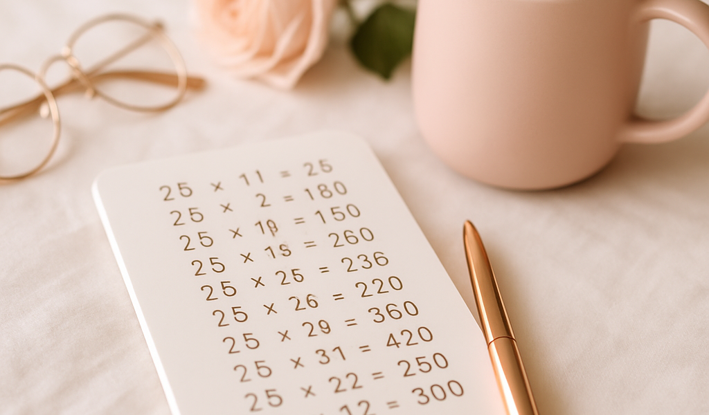 Table de Multiplication de 25