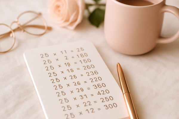 Table de Multiplication de 25