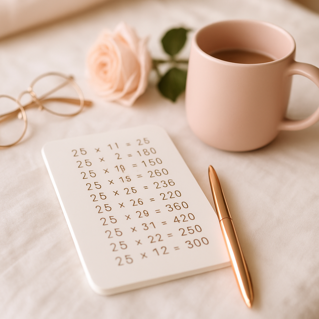 Table de Multiplication de 25